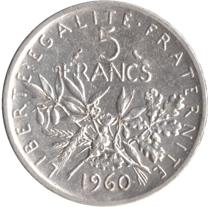 5 франков 1960 аверс